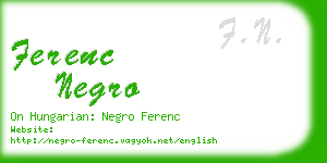 ferenc negro business card